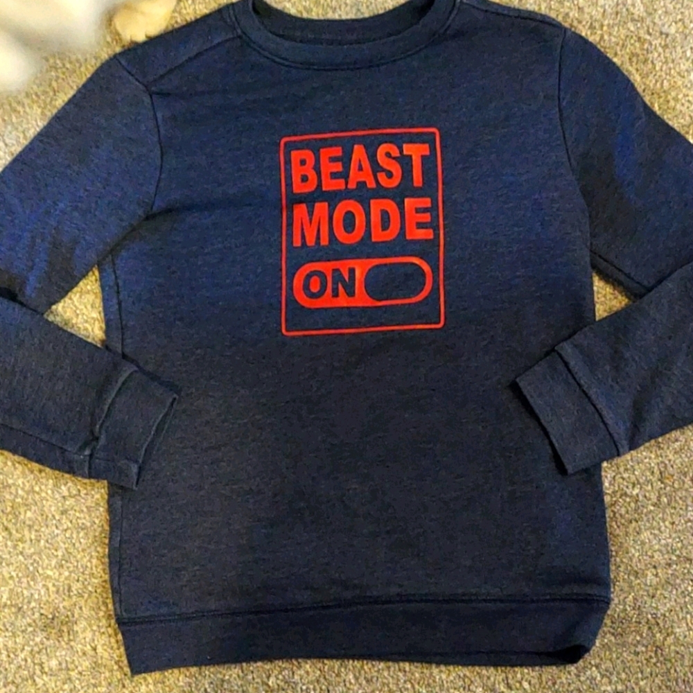 ⭐4/$16.Cat & Jack beast mode on sweatshirt M